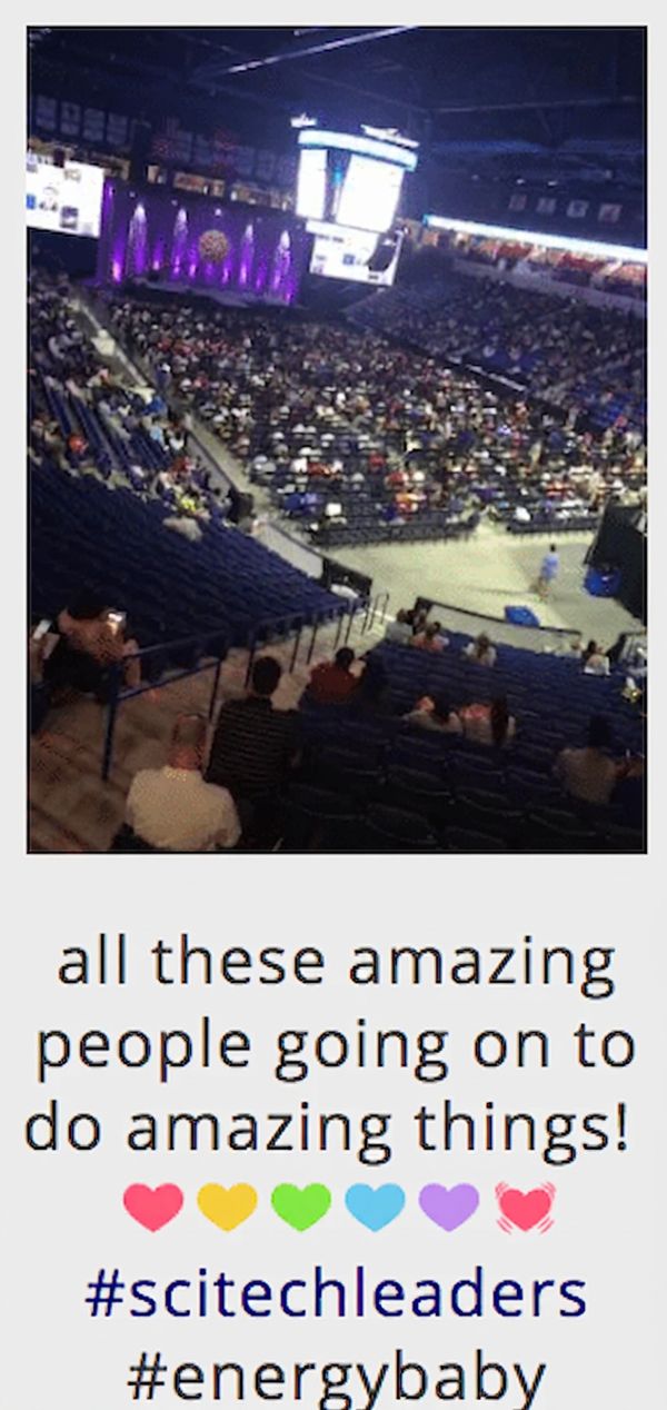 Tweet: all these amazing people going on to do amazing things! #scitechleaders #energybaby